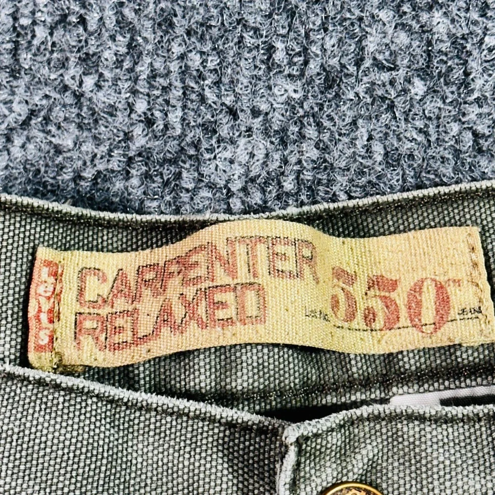 Levis 550 Canvas Jeans Men Fit 36x30 Green Carpenter Relaxed Tapered Vintage Y2K